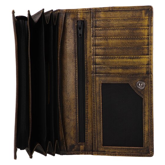 Greenburry Destressed Portafoglio Protezione RFID Pelle 13 cm