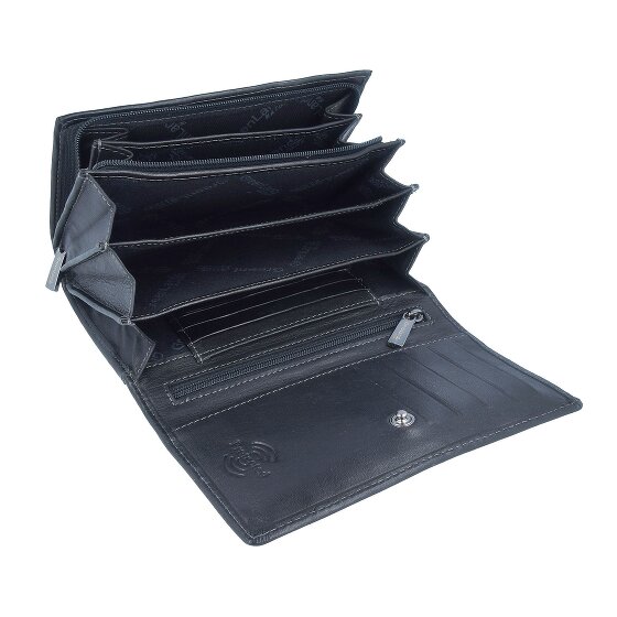Greenland Nature Portafoglio in nappa nera RFID 16 cm