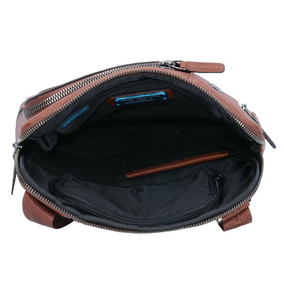 Piquadro Borsa a tracolla quadrata nera in pelle 24 cm