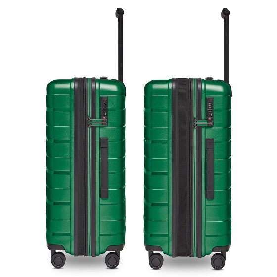 Bergpfeil Set di valigie da viaggio a 4 ruote, 3 pezzi, con ripiegamento elastico