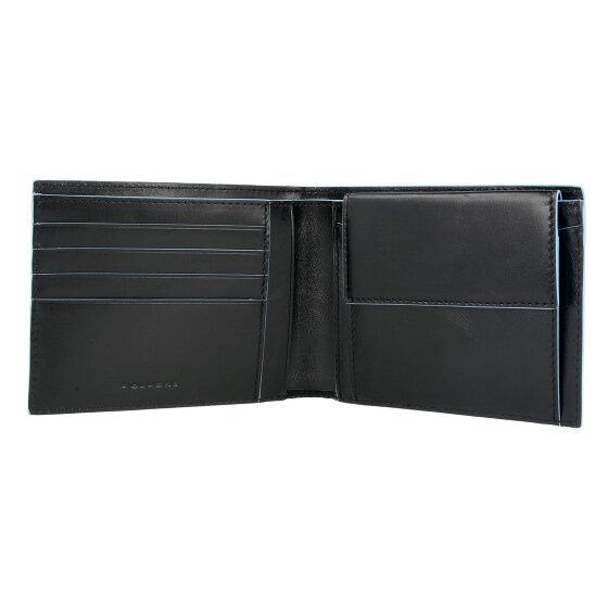 Piquadro Portafoglio quadrato in pelle blu 12,5 cm