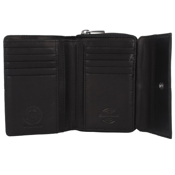 Greenland Nature Black Nappa Portafoglio Protezione RFID Pelle 13 cm