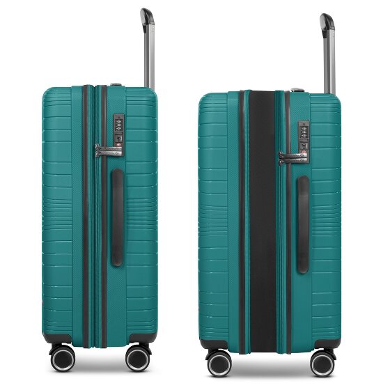 Franky Dallas 3.0 Set di valigie a 4 ruote 3 pezzi con pieghe elastiche