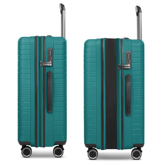 Franky Dallas 3.0 Set di valigie a 4 ruote 3 pezzi con pieghe elastiche