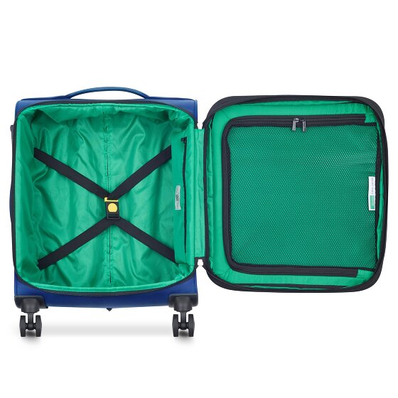 Delsey Paris x Colors Benetton Color Block Trolley da cabina a 4 ruote da 55 cm con piega ad espansione