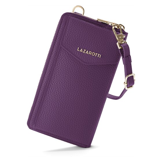 Lazarotti Bologna Portafoglio in pelle con zip Custodia per cellulare in pelle 19 cm