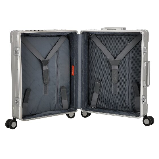 Aleon Trolley cabina a 4 ruote in Alluminio per viaggi nazionali, 53 cm, con scomparto per laptop