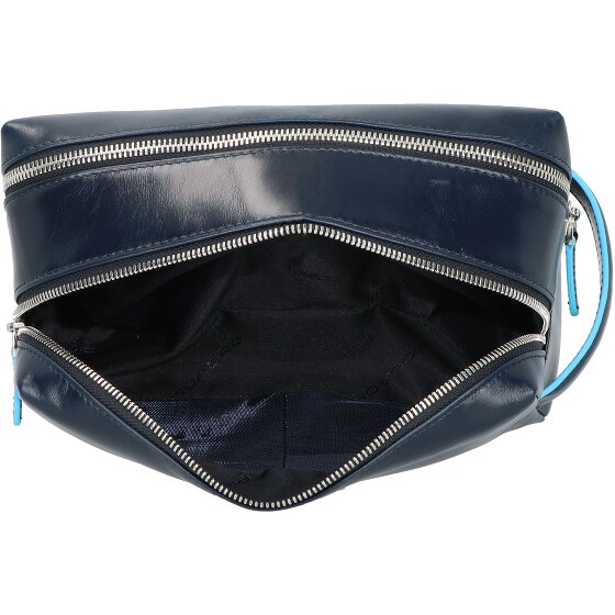 Piquadro Blue Square Borsa da toilette Vera Pelle 25 cm