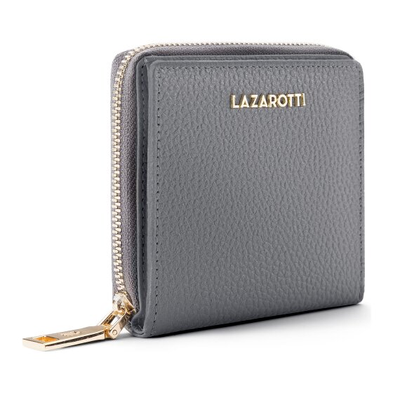 Lazarotti Portafoglio Bologna in pelle, medio, con chiusura a zip perimetrale, 10 cm