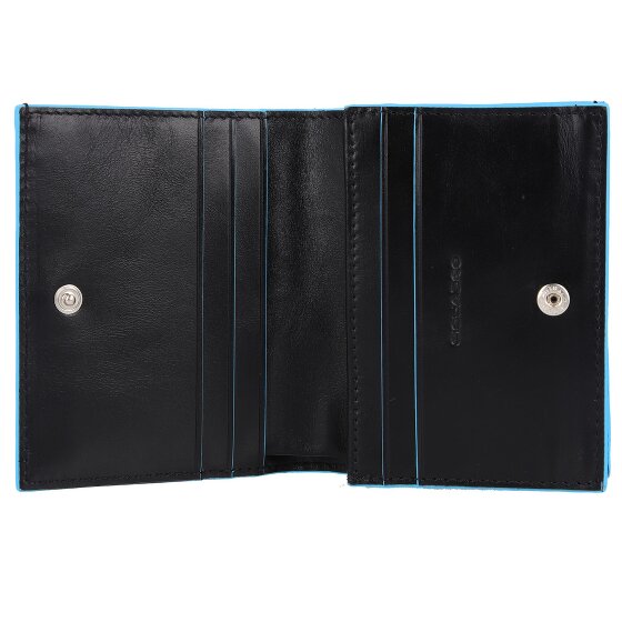 Piquadro Portafoglio quadrato blu in pelle 11 cm