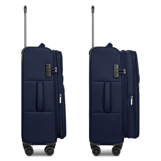 bugatti Valencia Soft 4 ruote Set di valigie 3 pezzi con piega di espansione