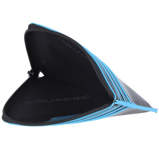 Piquadro Custodia per carte di credito RFID quadrata blu in pelle 11 cm