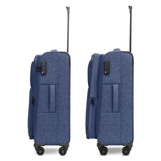 Redolz Essentials 12 THREE SET 4 ruote Set di valigie 3 pezzi con piega di espansione