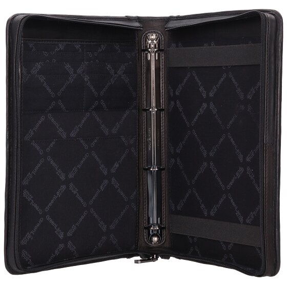 Greenland Nature Cartella ad anelli in nappa nera 33 cm