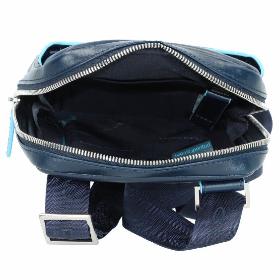 Piquadro Borsa a tracolla quadrata blu in pelle 22 cm