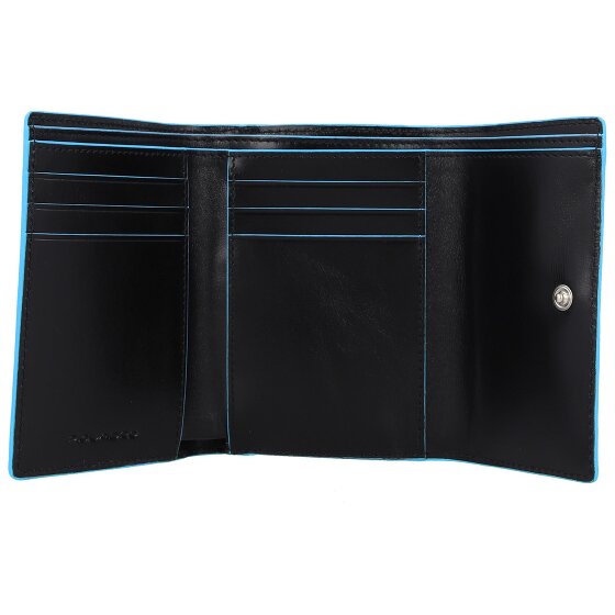 Piquadro Portafoglio quadrato blu RFID in pelle 12 cm