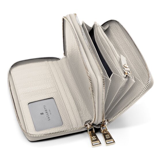 Lazarotti Portafoglio Bologna in pelle XL con doppia chiusura a zip, protezione RFID, 20 cm