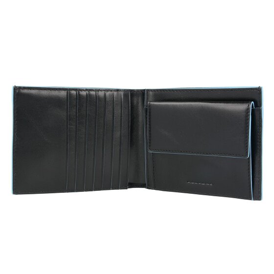 Piquadro Portafoglio quadrato in pelle blu 12,5 cm