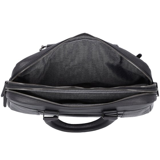 Piquadro Cartella quadrata nera in pelle 40 cm