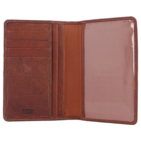 Burkely Custodia per passaporto RFID in pelle antica Avery 10 cm