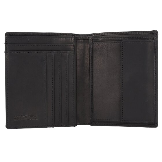 Greenburry Pure Black Portafoglio Protezione RFID Pelle 10.5 cm