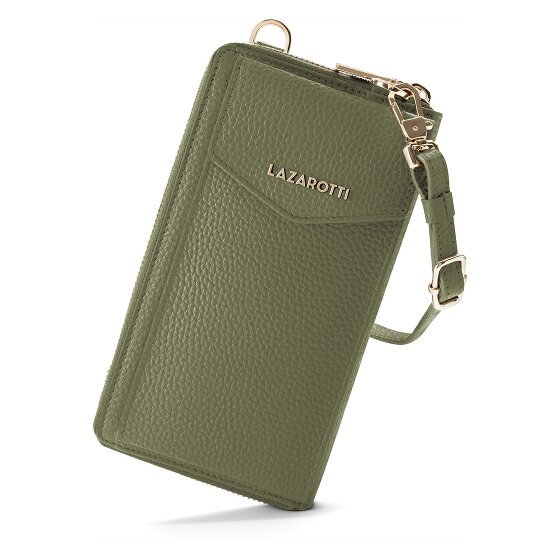 Lazarotti Bologna Portafoglio in pelle con zip Custodia per cellulare in pelle 19 cm