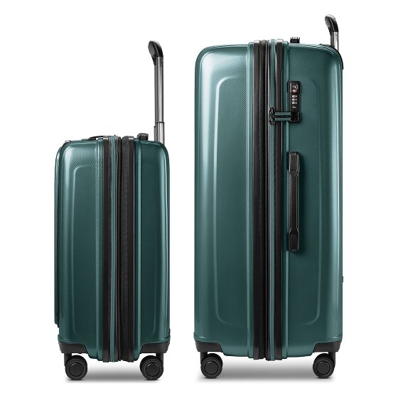 Redolz Set di valigie Essentials 14 a 4 ruote 2 pz. scomparto per laptop con piega elastica