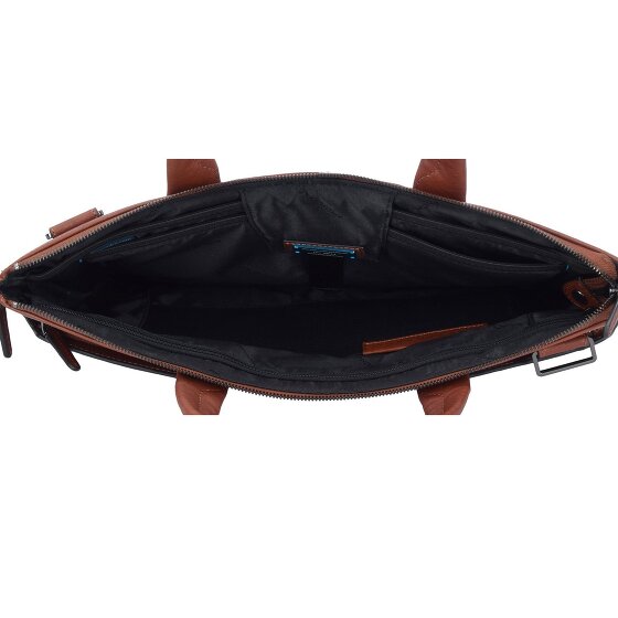 Piquadro Cartella quadrata nera in pelle 42 cm Scomparto per laptop