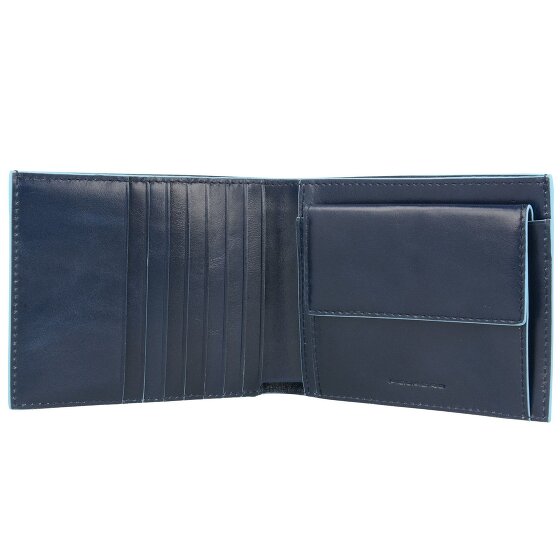 Piquadro Portafoglio quadrato in pelle blu 12,5 cm