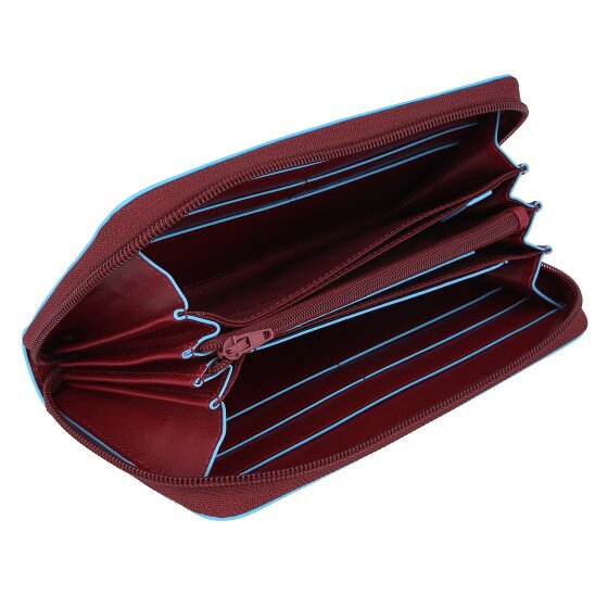 Piquadro Portafoglio quadrato blu RFID in pelle 19 cm