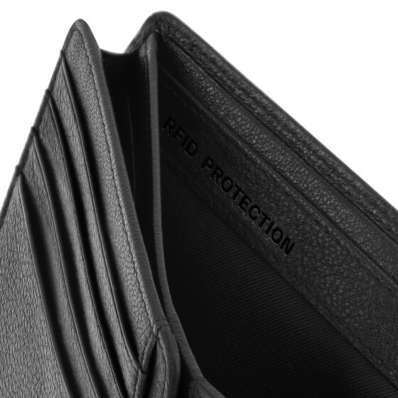 Redolz Portafoglio QF RFID in pelle 12 cm pieghevole con scomparto con zip