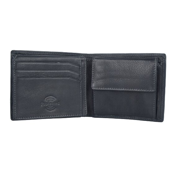 Greenland Nature Portafoglio in nappa nera RFID in pelle 11 cm