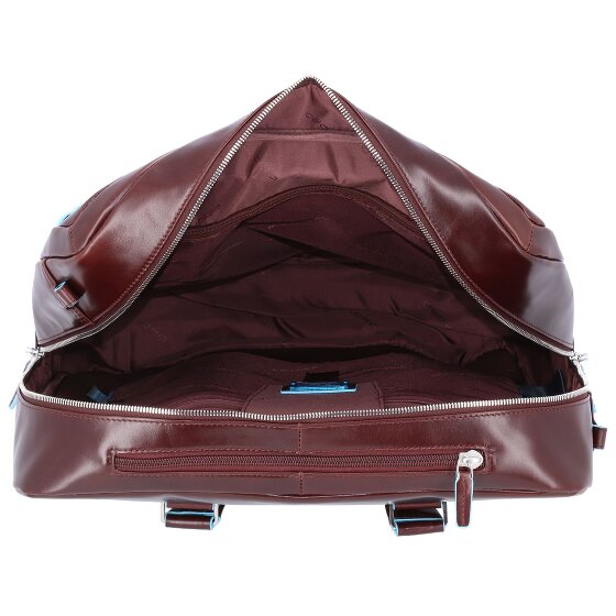 Piquadro Trolley business blu quadrato a 2 ruote in pelle con scomparto per laptop da 36 cm
