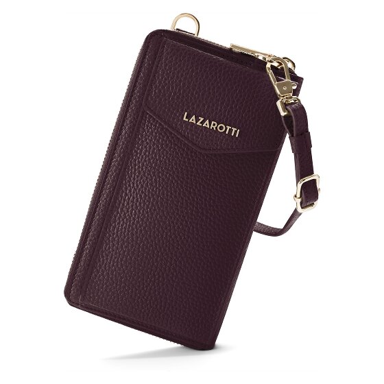 Lazarotti Bologna Portafoglio in pelle con zip Custodia per cellulare in pelle 19 cm