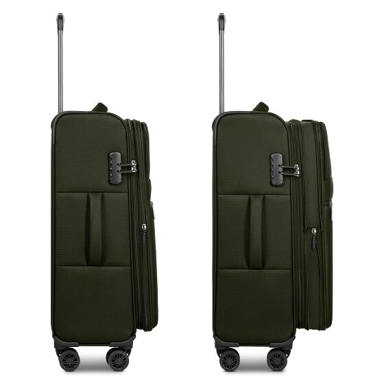 bugatti Valencia Soft 4 ruote Set di valigie 3 pezzi con piega di espansione