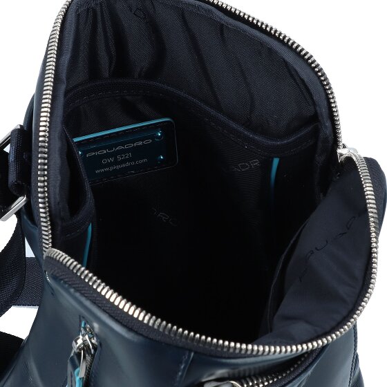 Piquadro Borsa a tracolla quadrata blu in pelle 21 cm
