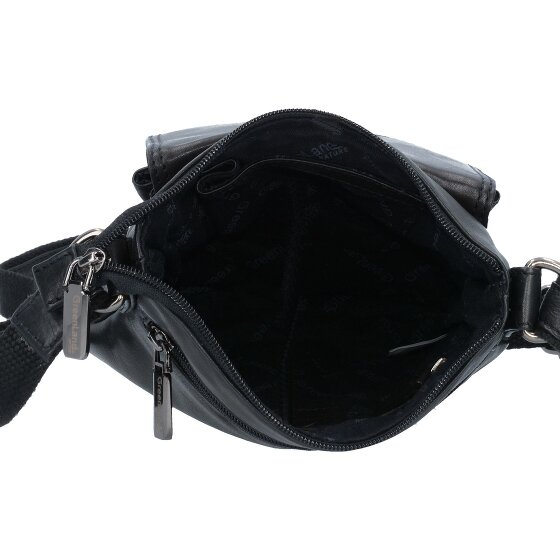 Greenland Nature Borsa a tracolla in nappa nera 21 cm