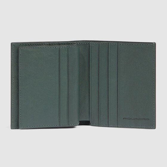 Piquadro Black Square Custodia per carta di credito Protezione RFID Vera Pelle 9 cm
