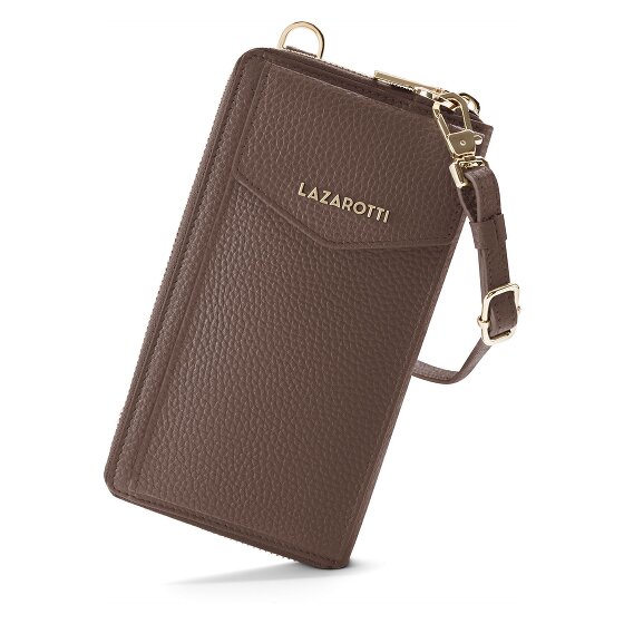 Lazarotti Bologna Portafoglio in pelle con zip Custodia per cellulare in pelle 19 cm