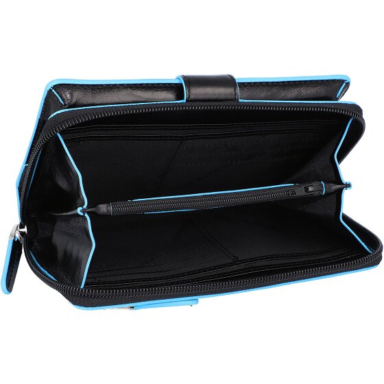 Piquadro Portafoglio quadrato blu RFID in pelle 17,5 cm