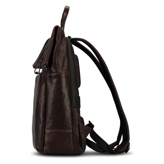 Jost Glasgow Zaino da giorno Protezione RFID Vera Pelle 42 cm Vano porta PC