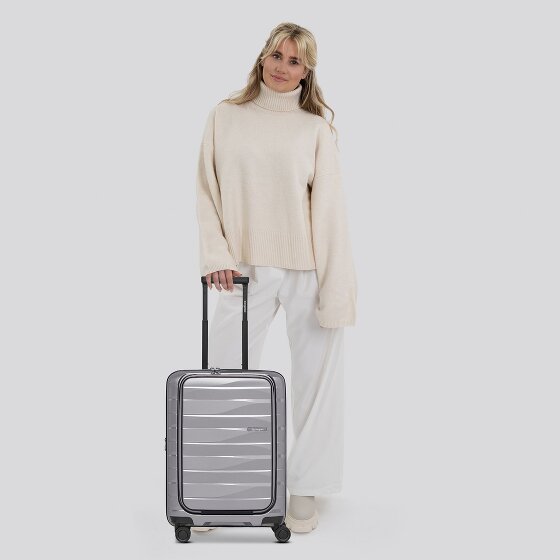 Bergpfeil Travel 4 ruote Carrello della cabina 55 cm Scomparto per laptop con piega di espansione