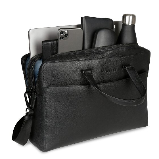bugatti Black Valigetta Pelle 38 cm Scomparto per laptop
