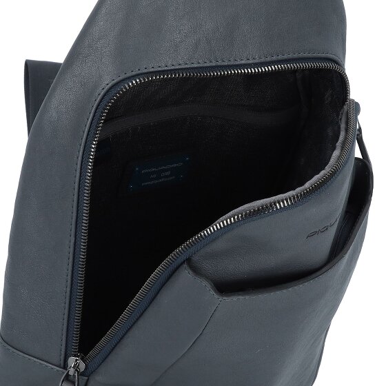 Piquadro Borsa a tracolla quadrata nera in pelle 20 cm