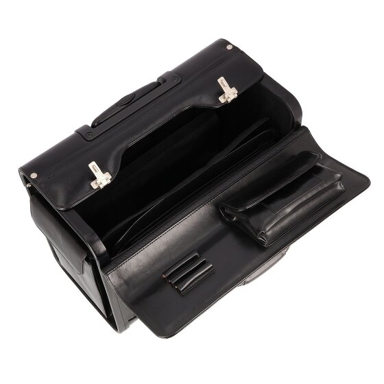Dermata 2 ruote Trolley pilota Vera Pelle 39 cm Vano porta PC