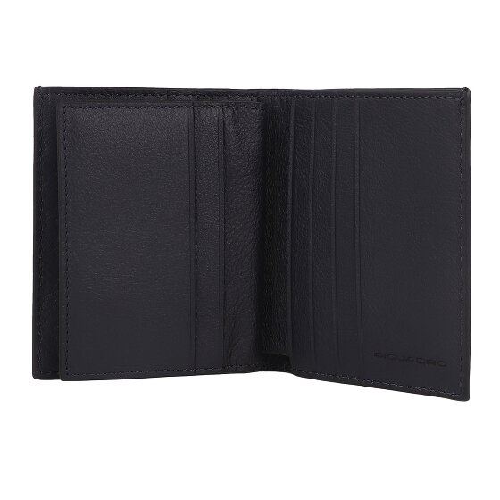 Piquadro Black Square Custodia per carta di credito Protezione RFID Vera Pelle 9 cm