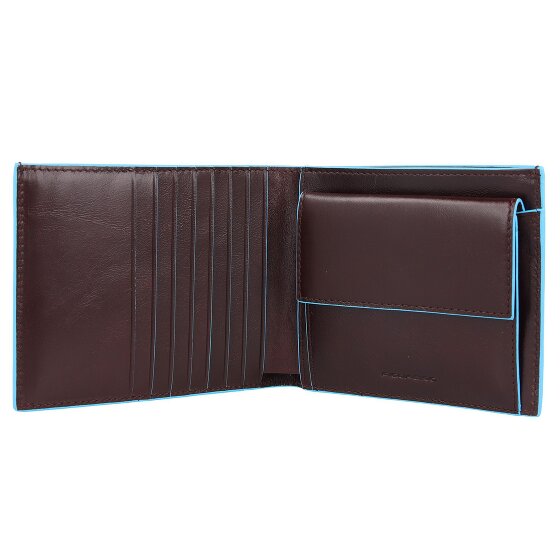 Piquadro Portafoglio quadrato in pelle blu 12,5 cm