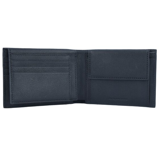 Piquadro Portafoglio quadrato nero RFID in pelle 12,5 cm