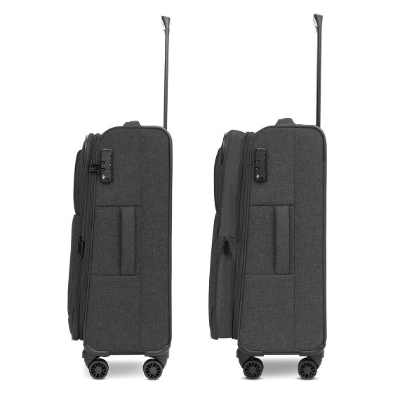 Redolz Essentials 12 THREE SET 4 ruote Set di valigie 3 pezzi con piega di espansione