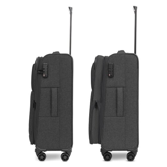 Redolz Essentials 12 THREE SET 4 ruote Set di valigie 3 pezzi con piega di espansione